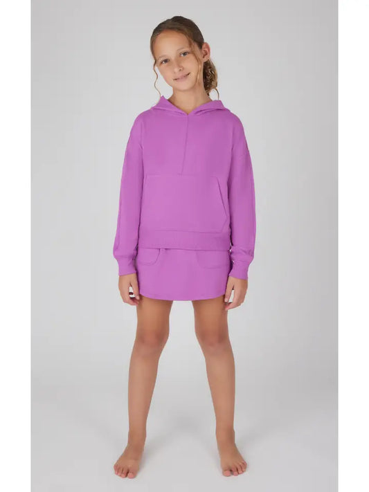 Girls Hoodie & Skort Set In Orchid