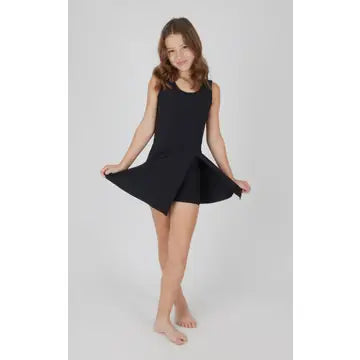Girls Ruffle Tennis Dress In Black