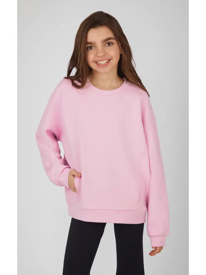 Girls Scuba Sweatshirt In Pink Lavender