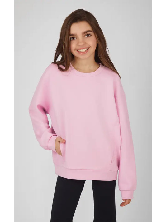 Girls Scuba Sweatshirt In Pink Lavender