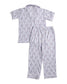 Girls 2pc Monkey Print Piped Pajama Set