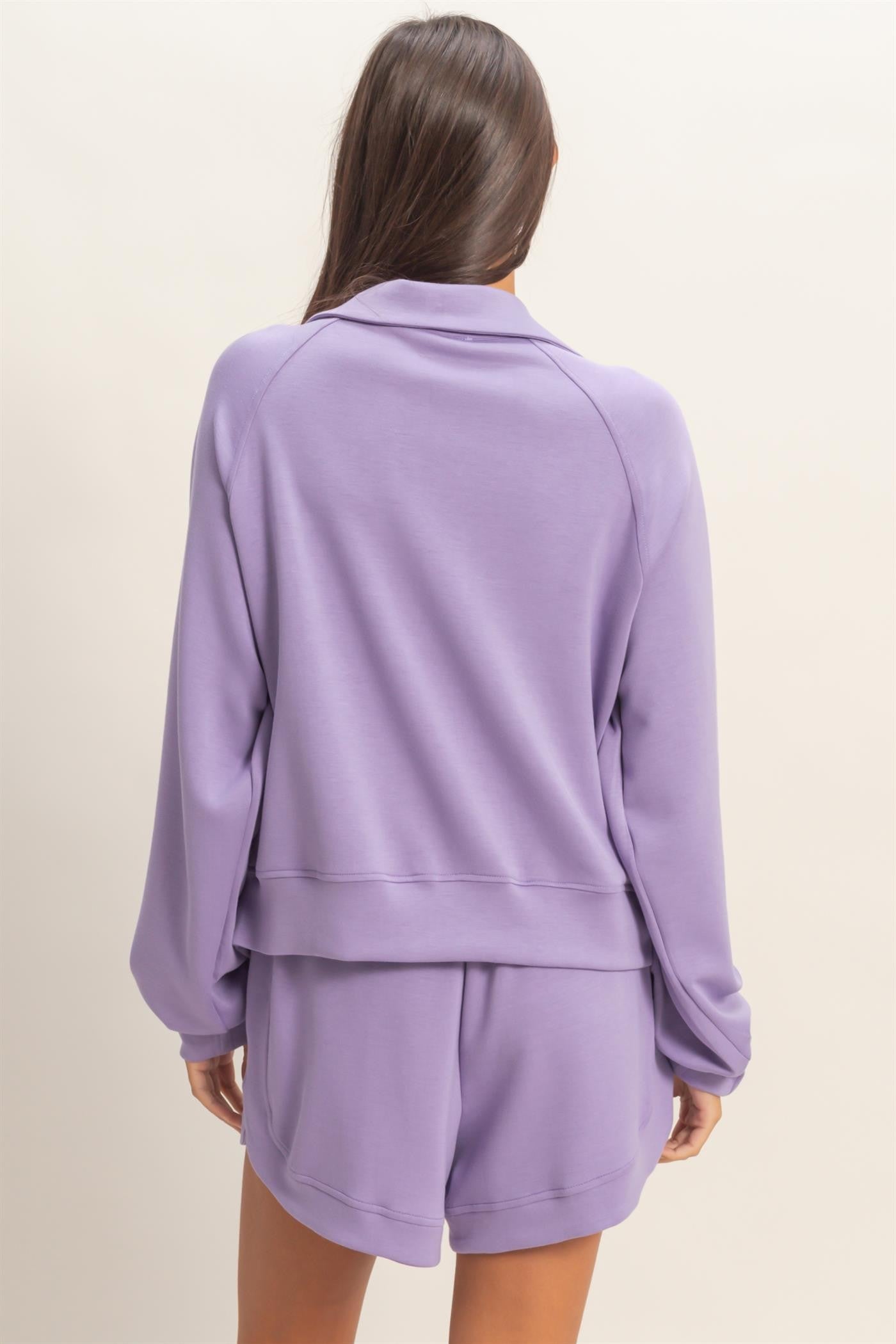 Go Sharks Short Set In Dusty Purple