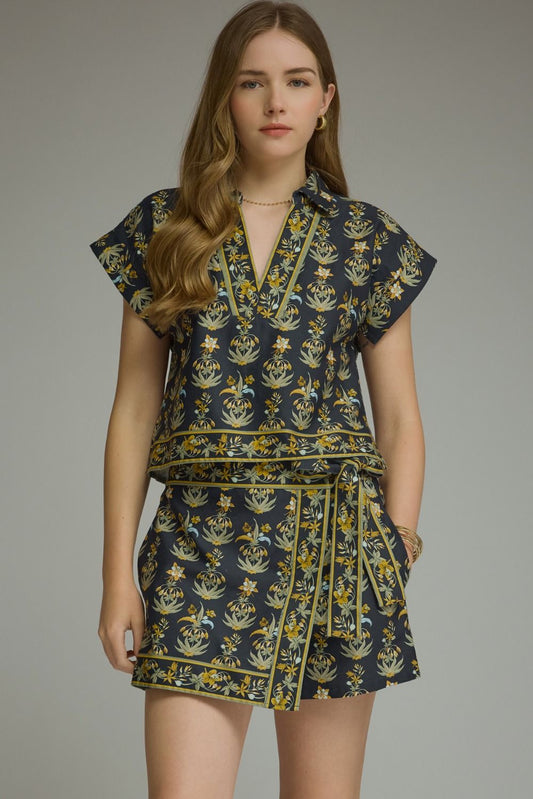 Golden Garden Short Sleeve Top