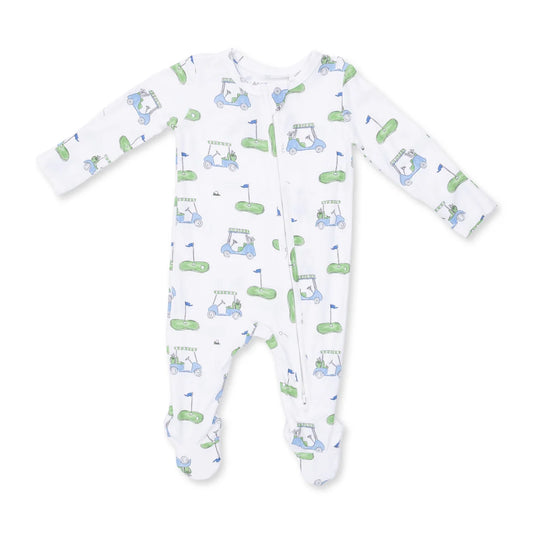 Angel Dear Golf Carts Blue 2 Way Zipper Footie