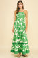 Green Floral Tiered Maxi Dress
