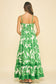 Green Floral Tiered Maxi Dress