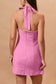 Halter Neck Mini Dress In Pink