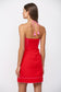 Halter Neck Mini Dress With Contrast Color Piping Detail