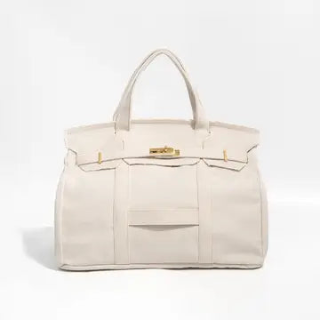 Handmade Premium Cotton Canvas Bag In White
