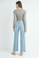 Harlie Mid Rise Slim Wide Leg Jean In Light Denim