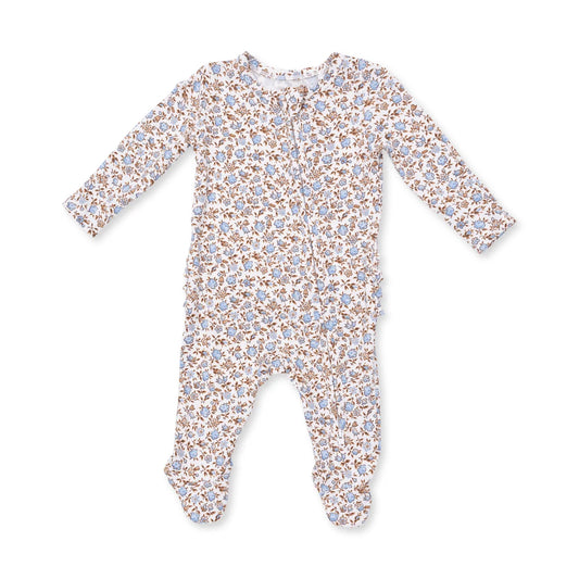 Angel Dear Hazel Floral 2 Way Ruffle Back Zipper Footie