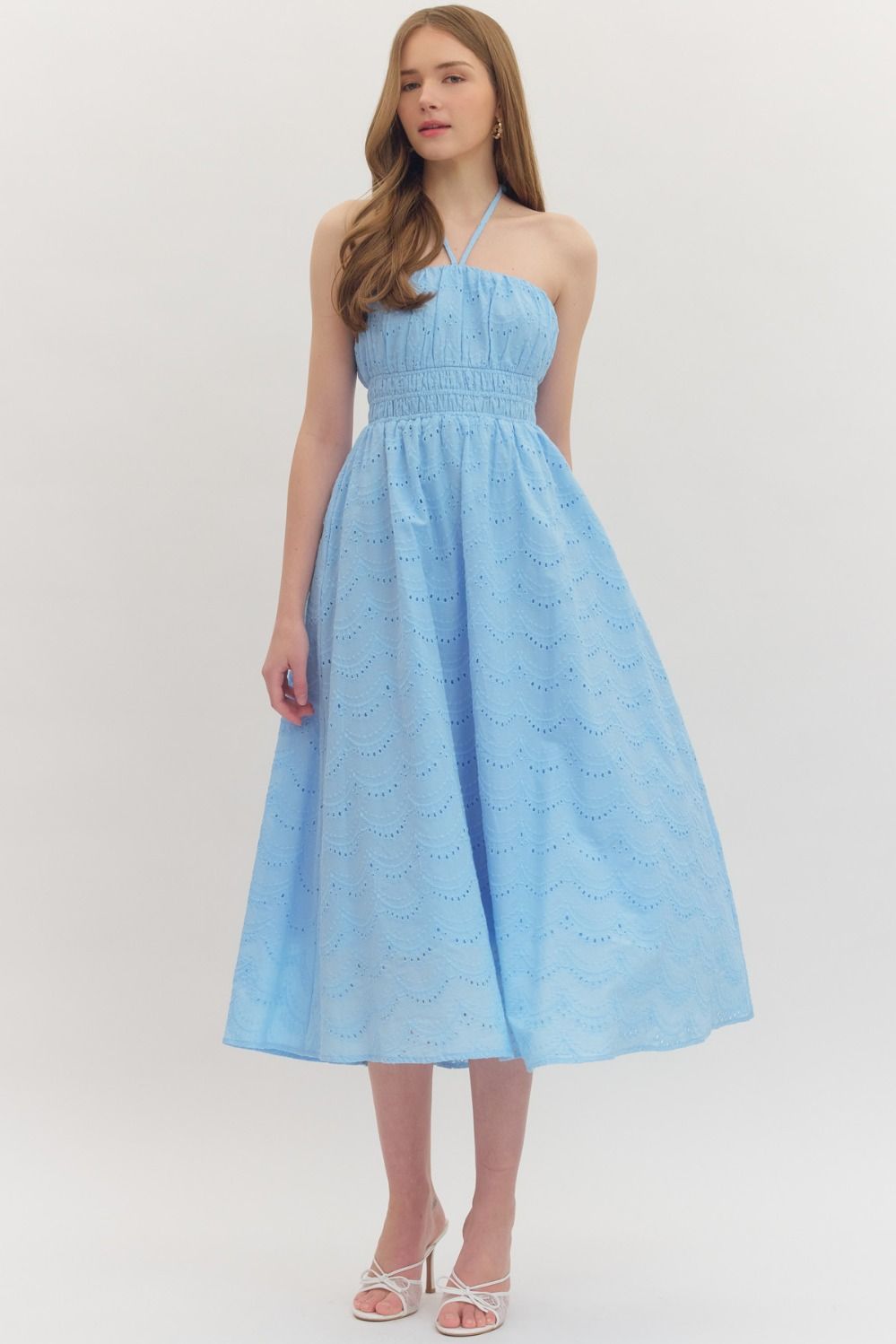 Here Comes The Sun Midi Dress In Blue