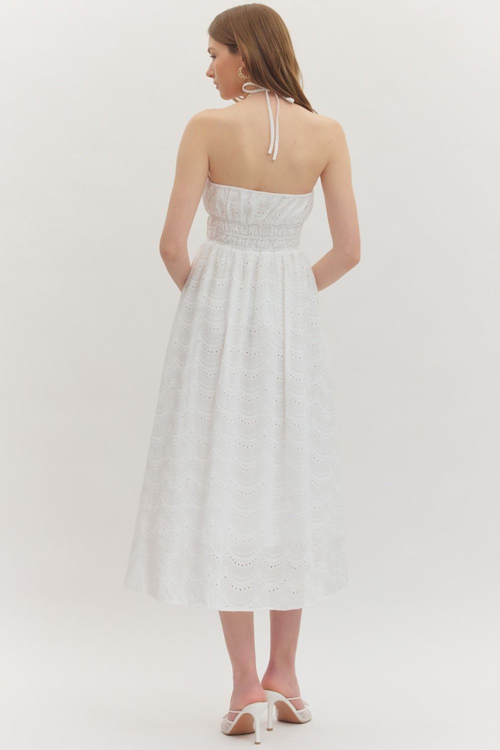 Here Comes The Sun Midi Dress In Off White