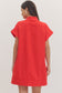 Hidden Button Mini Dress In Red