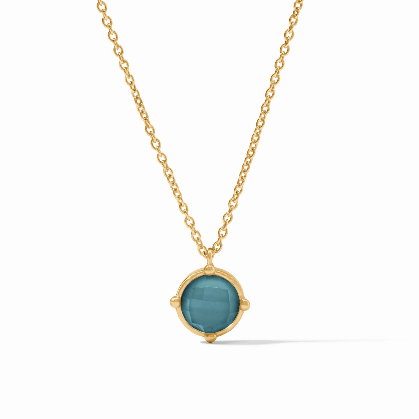 Julie Vos Honeybee Solitaire Necklace Iridescent Montana Blue