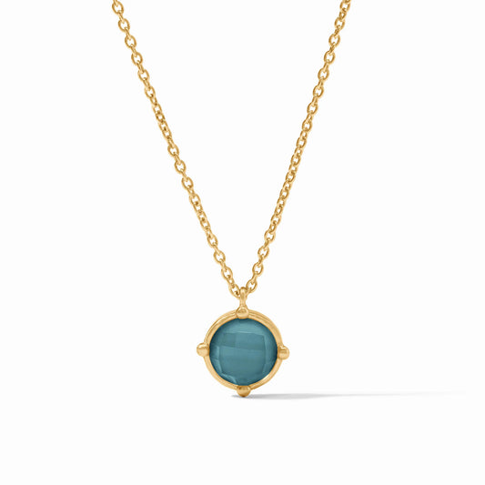Julie Vos Honeybee Solitaire Necklace Iridescent Montana Blue