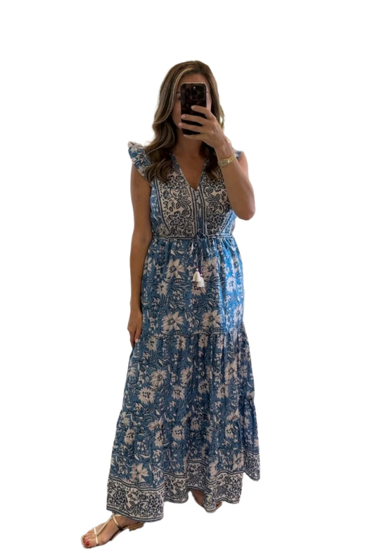 Tara Maxi In Blue Floral