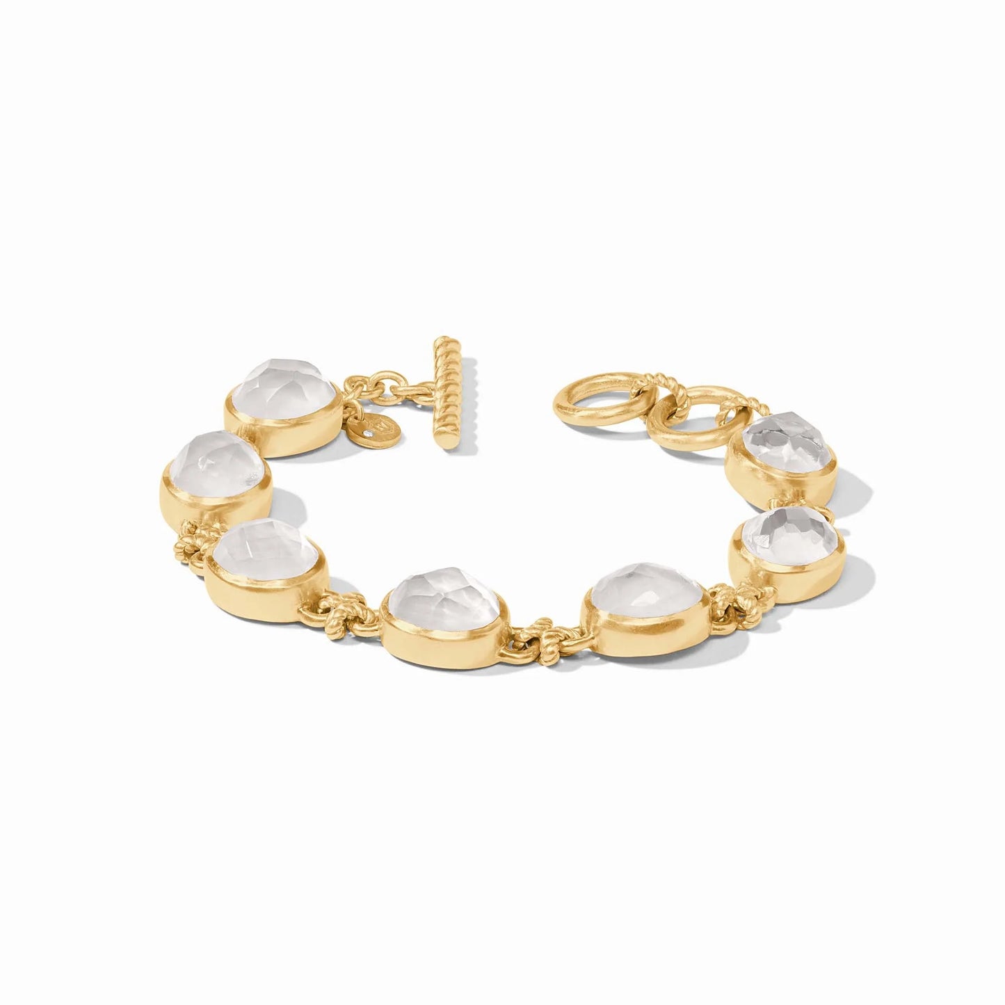 Julie Vos Nassau Demi Stone Bracelet In Iridescent Clear Crystal