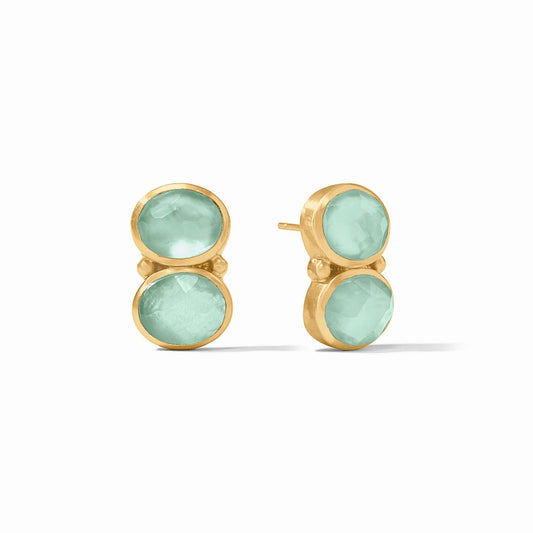 Julie Vos Honey Duo Earring In Iridescent Aquamarine Blue