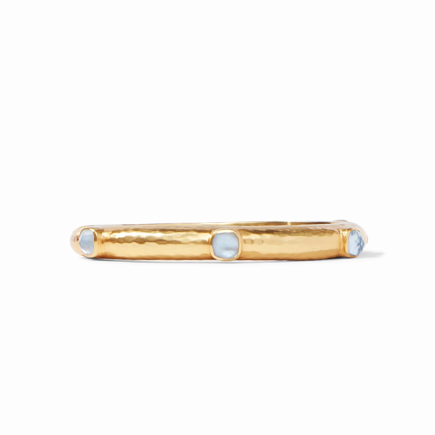 Julie Vos Catalina Hinge Bangle In Iridescent Chalcedony Blue