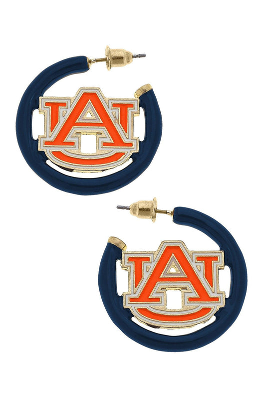 Auburn Logo Circle Earrings