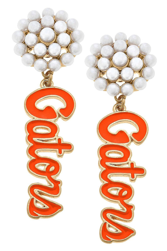 Florida Gators Pearl Drop Earring