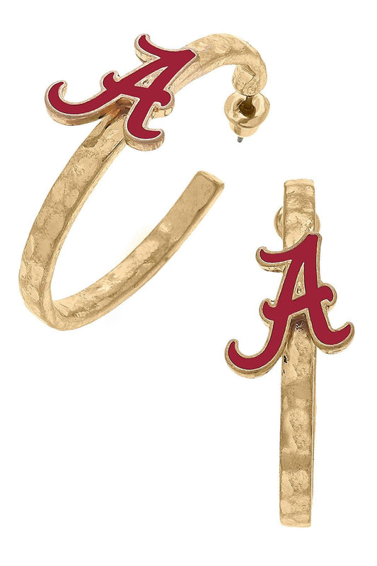 Alabama Logo Gold Hoop Earring