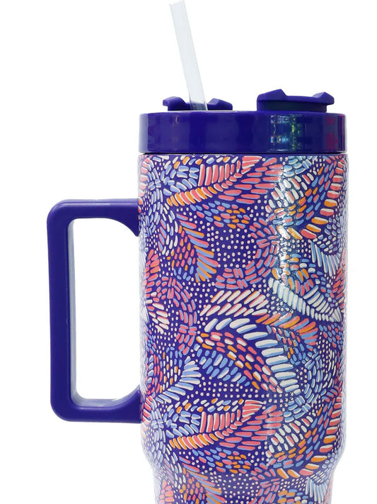 30oz To Go Tumbler Mosaic Meadow Blue