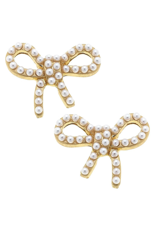 Mariah Bow Stud In Ivory