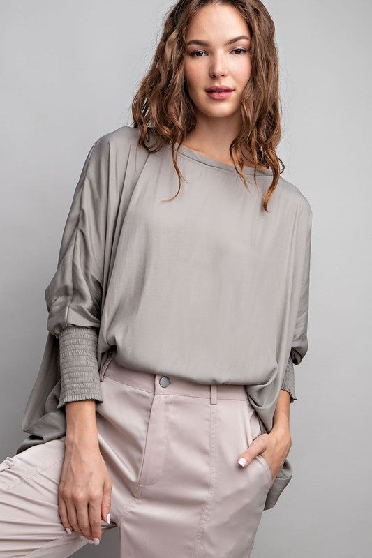 Kelly L/S Dolman Top In Sage