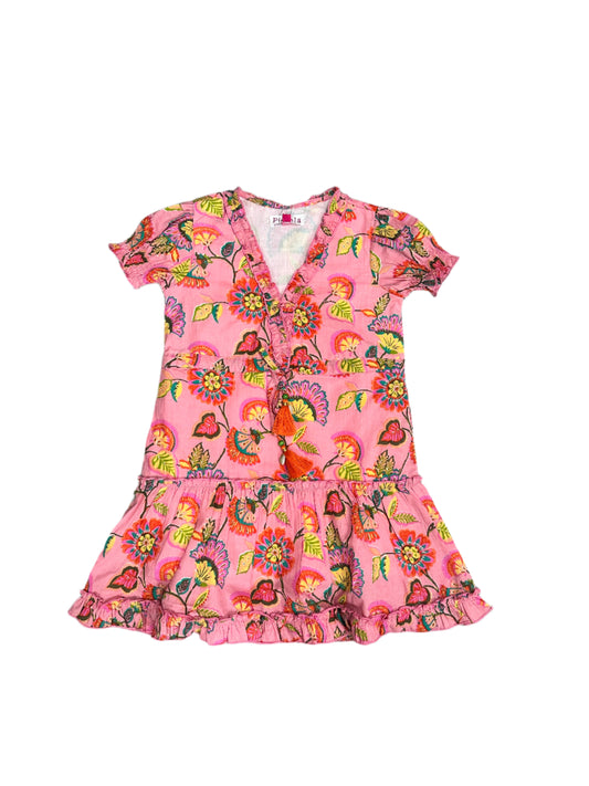 Girls Molly Mini Dress In Twirly Pink Floral