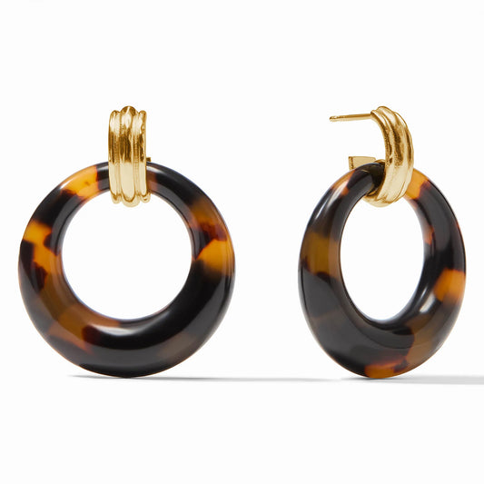 Julie Vos Madison Doorknocker Earring Tortoise Shell