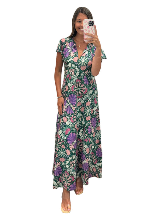 Purple Bloom Maxi Dress