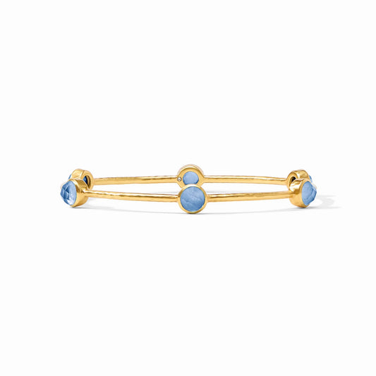 Julie Vos Milano Luxe Bangle Iridescent Chalcedony Blue