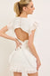 It’s Bid Day Ruffle Cutout Mini Dress In White