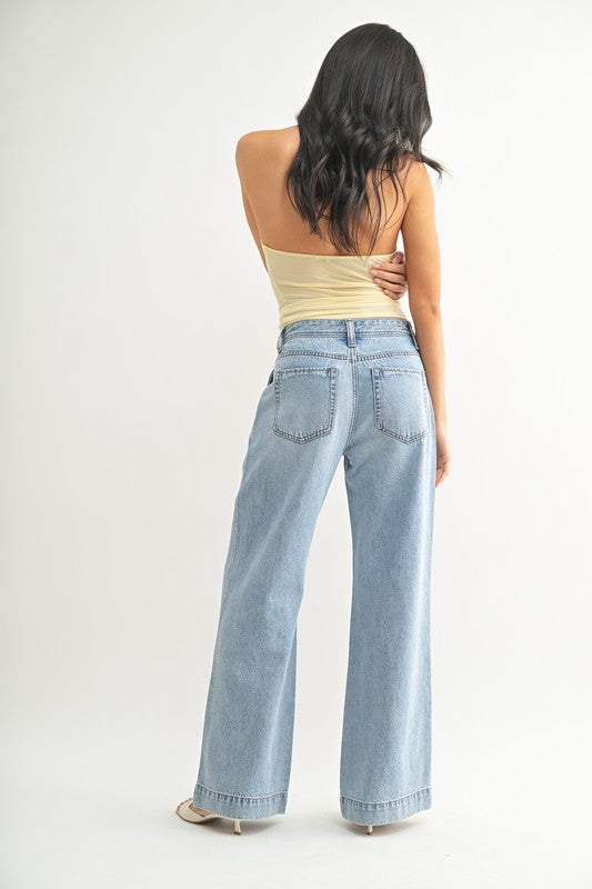 Brooklyn Lightweight Non Stretch Relaxed Trouser Jeans In Light Demim