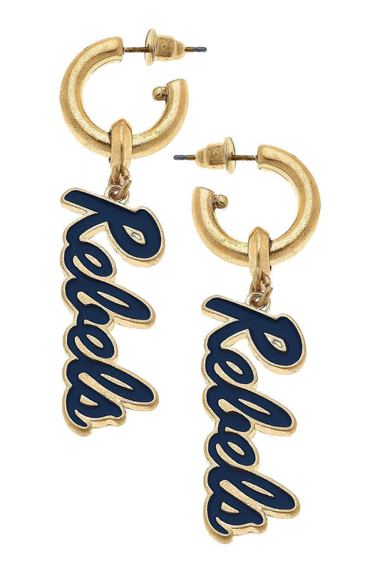 Ole Miss Rebels Drop Hoop Earrings