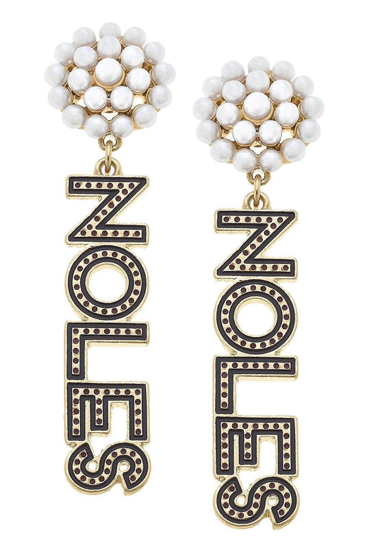 FSU Noles Pearl Cluster Earrings