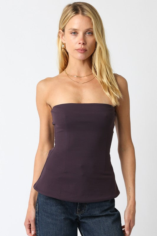 Adela Tube Top In Plum