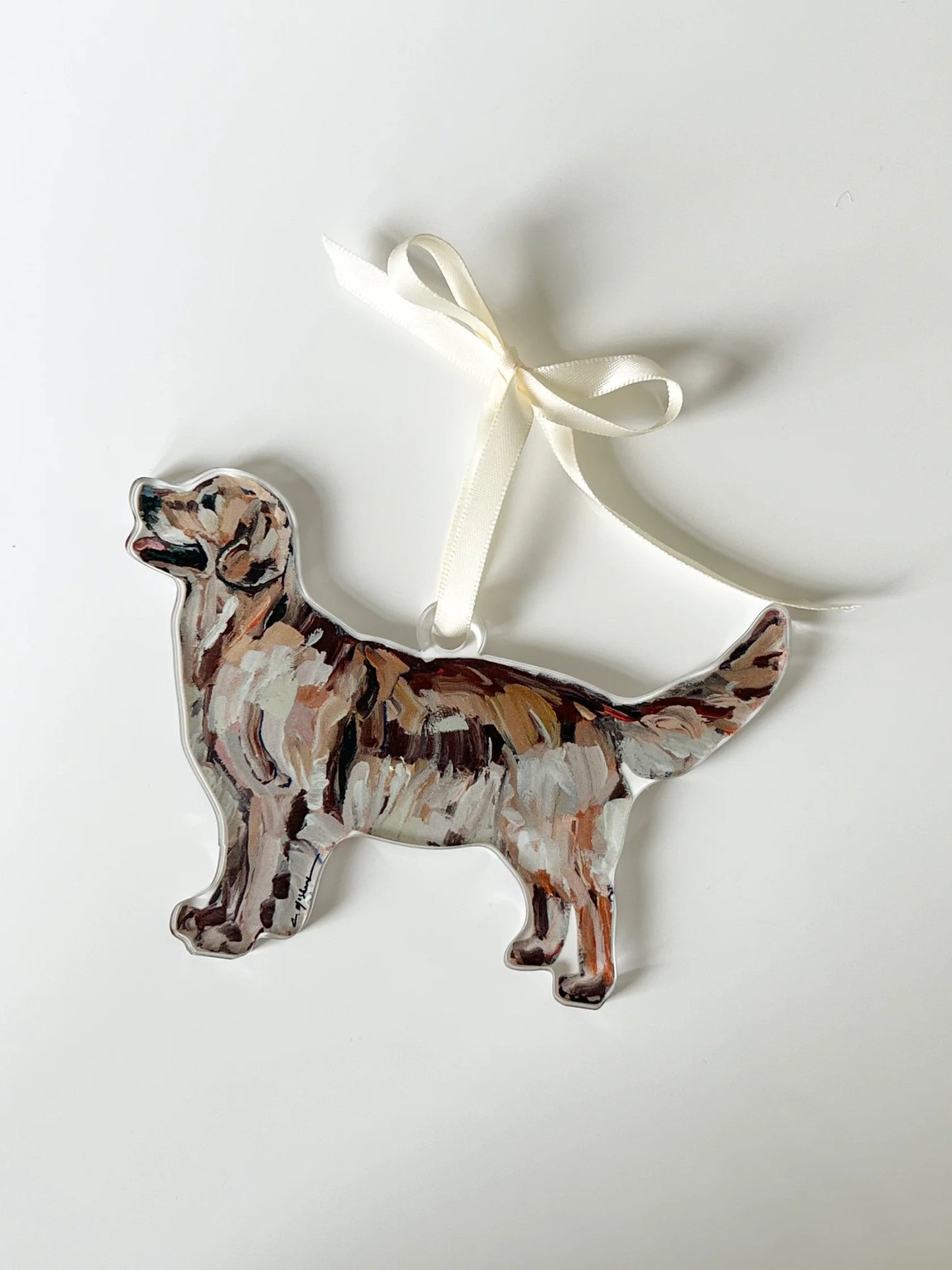 Chelsea McShane Golden Retriever Dark Ornament