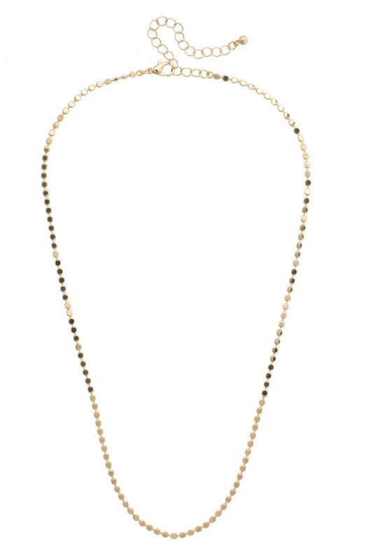 Harper Mini Disc Charm Necklace Base in Shiny Gold