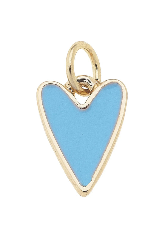 Enamel Heart Charm in Light Blue
