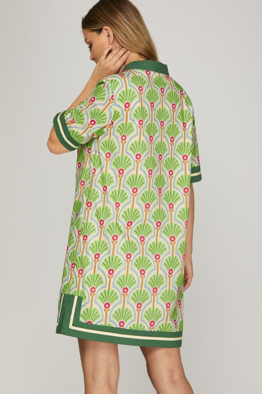 Sound Of Spring Mini Dress In Green