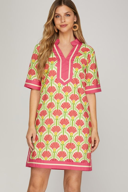 Sound Of Spring Mini Dress In Pink
