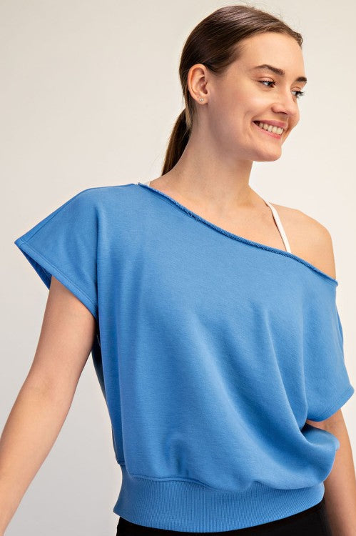 Aqua Splash Off Shoulder Top Short Set