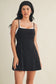 Solid Double Layer Athletic Dress In Black