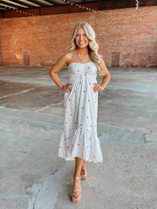 All American Girl Star Midi Dress