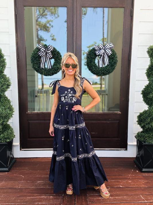 Floral Charm Maxi In Navy