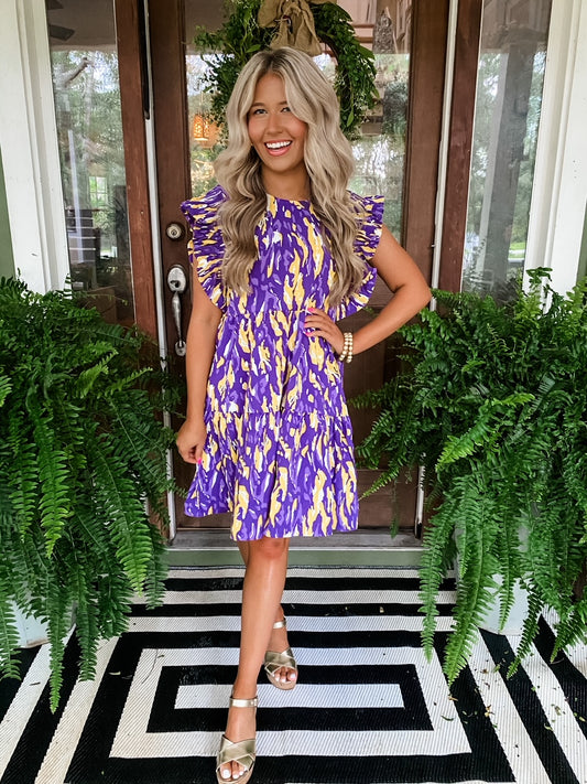 Michelle McDowell Everly Dress in Tiger Tail Purple
