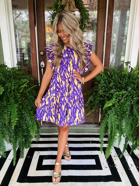 Michelle McDowell Everly Dress in Tiger Tail Purple